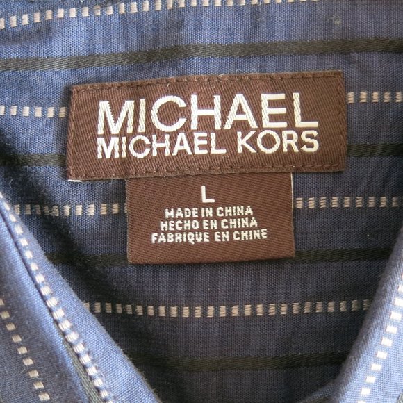 Michael Michael Kors Multi Color Stripe Button Down Long Sleeve Shirt - Size L - Picture 7 of 8